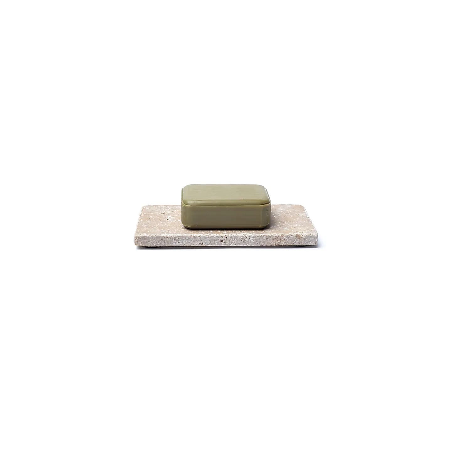 Porte-savon ou bougeoir en travertin beige – 15x7,5x1cm... | Pieralune