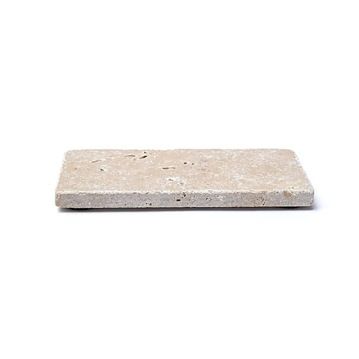 Porte-savon ou bougeoir en travertin beige – 15x7,5x1cm... | Pieralune