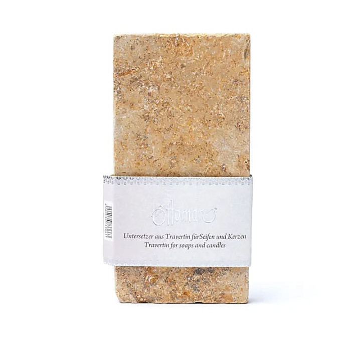 Porte-savon ou bougeoir en travertin couleur or – 15x7,... | Pieralune