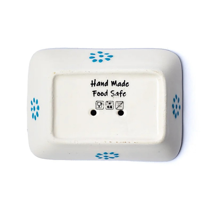 Porte-savon fait main rouge blanc bleu | Pieralune