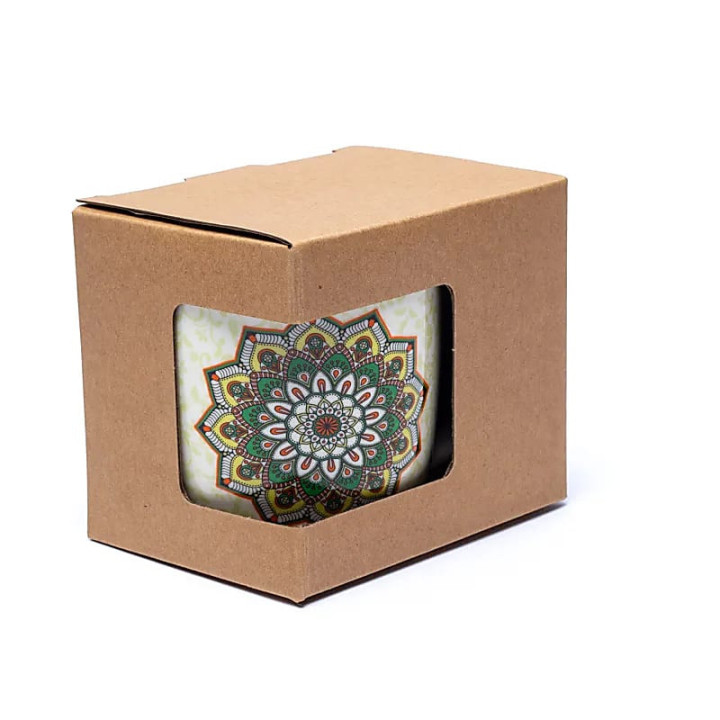 Tasse à thé infuseur Mandala vert | Pieralune