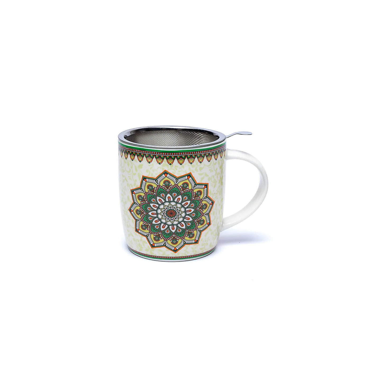 Tasse à thé infuseur Mandala vert | Pieralune