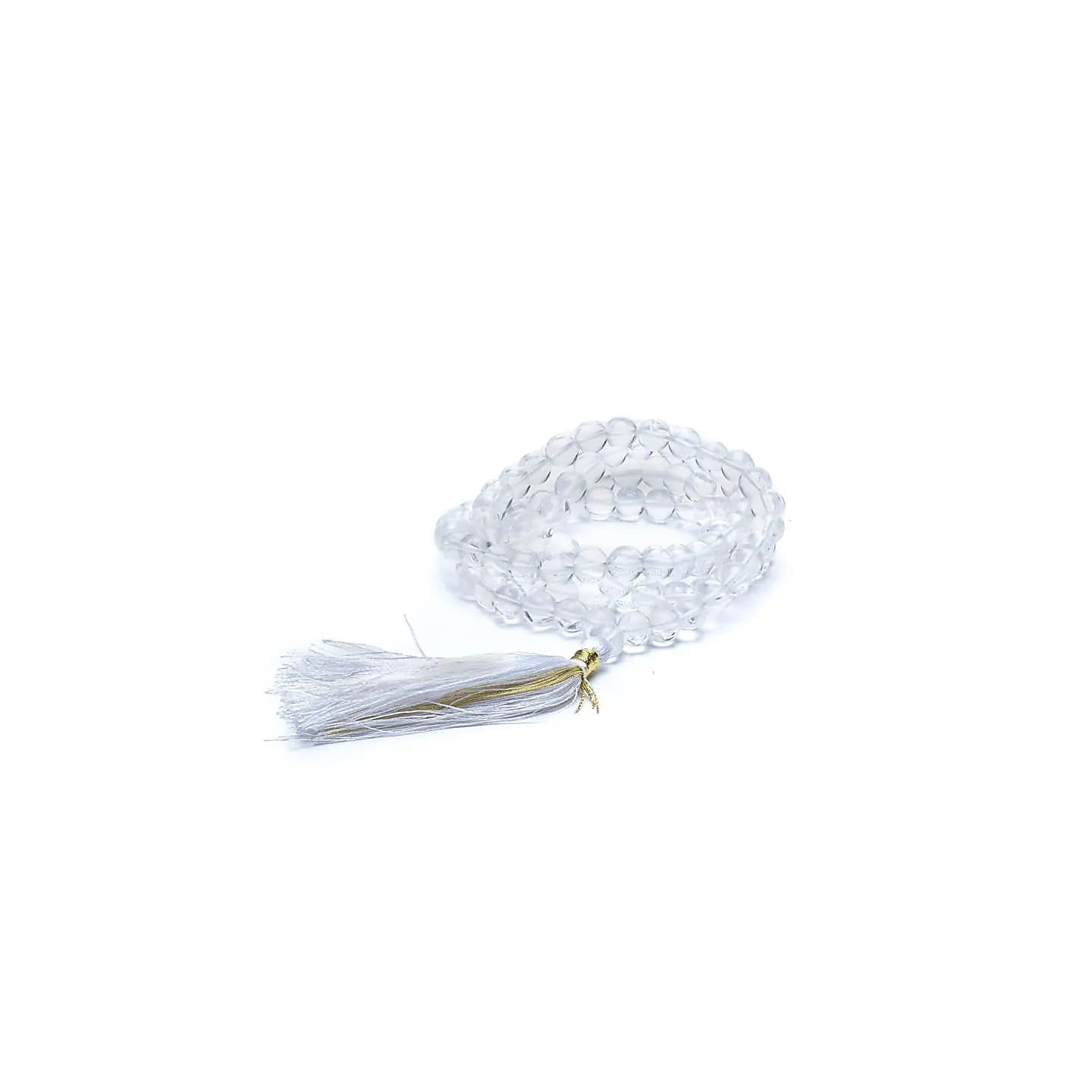 Mala Cristal de roche AA floche blanc 108perles+sac | Pieralune