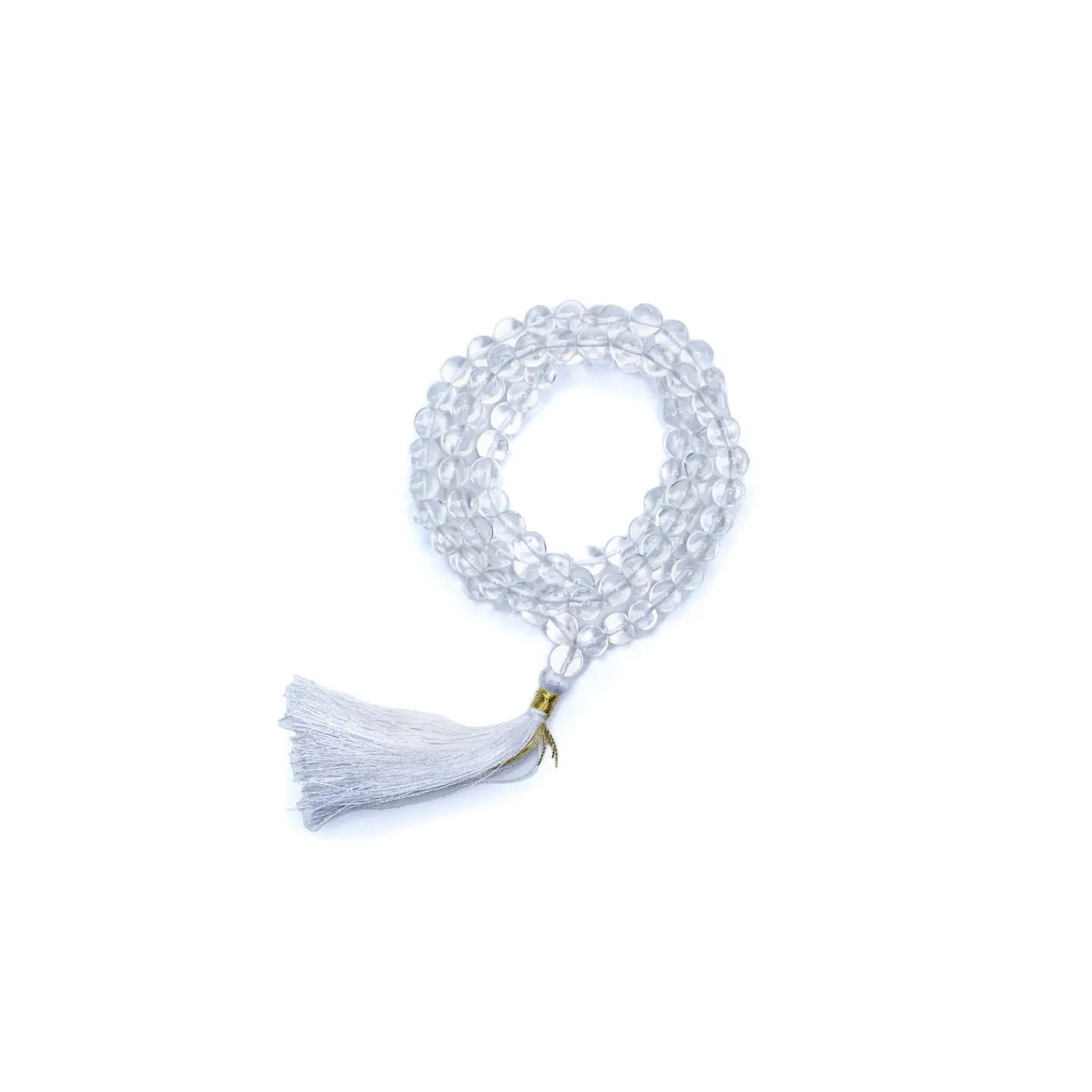 Mala Cristal de roche AA floche blanc 108perles+sac | Pieralune