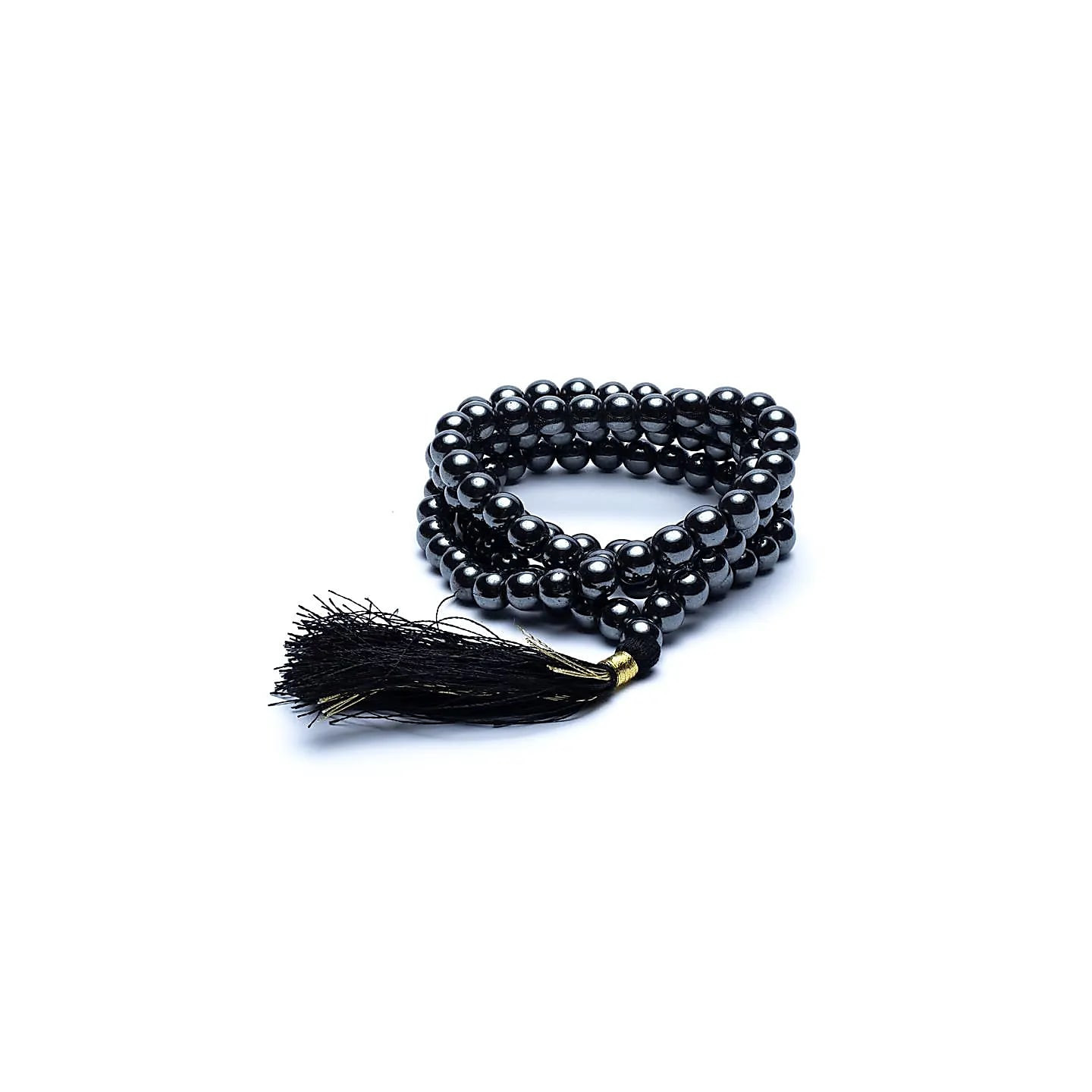 Mala 108 perles hématite qual. AA + sac brocart | Pieralune