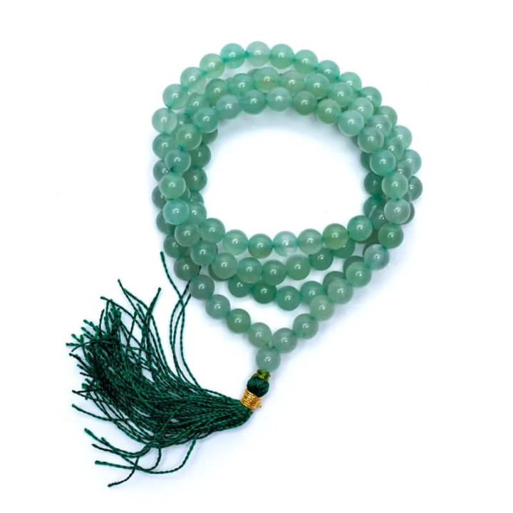 Mala Aventurine AA 108 perles + sachet de brocart | Pieralune
