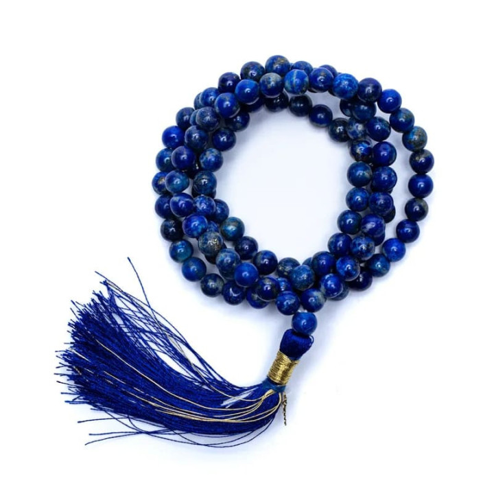 Mala Lapis lazuli AA 108 perles + sachet brocart | Pieralune