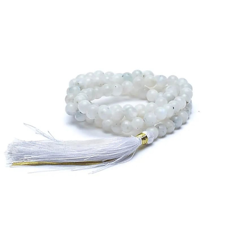 Mala pierre de lune AA 108 perles + sachet brocart | Pieralune