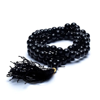 Mala Onyx noir AA 108 perles + sachet brocart | Pieralune
