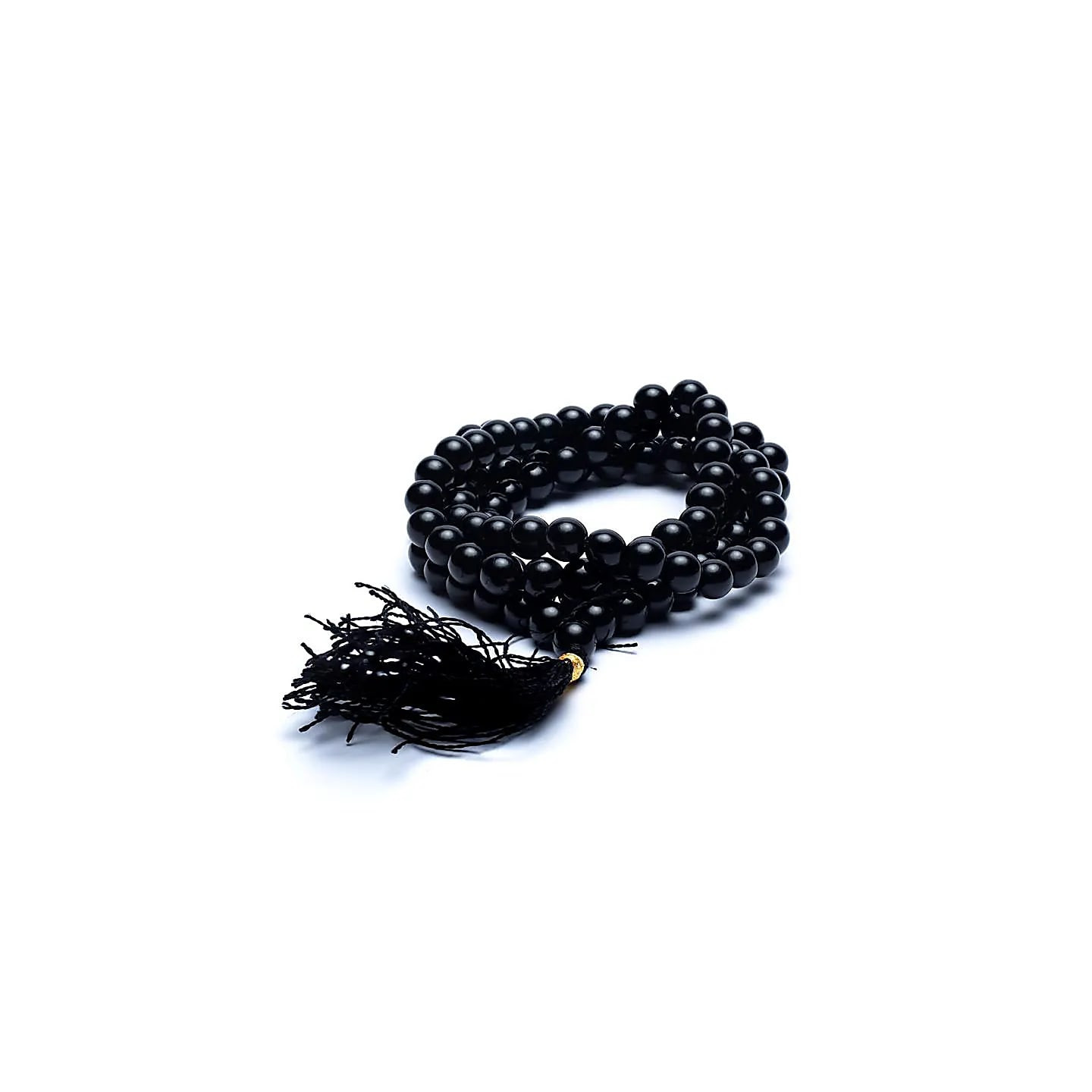 Mala Onyx noir AA 108 perles + sachet brocart | Pieralune