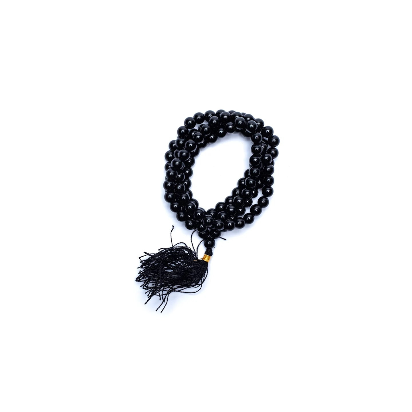 Mala Onyx noir AA 108 perles + sachet brocart | Pieralune