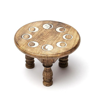 Petite table d’autel imprimé phases de la lune blanc | Pieralune