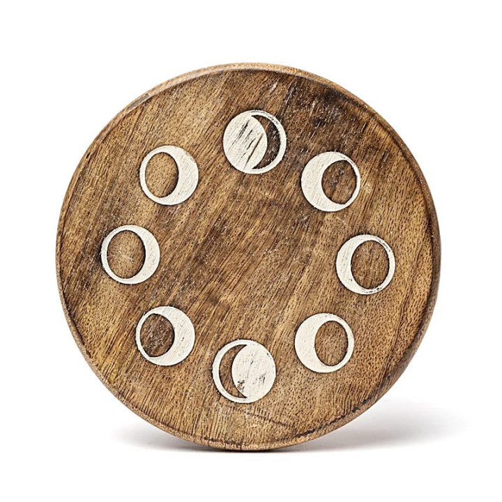 Petite table d’autel imprimé phases de la lune blanc | Pieralune