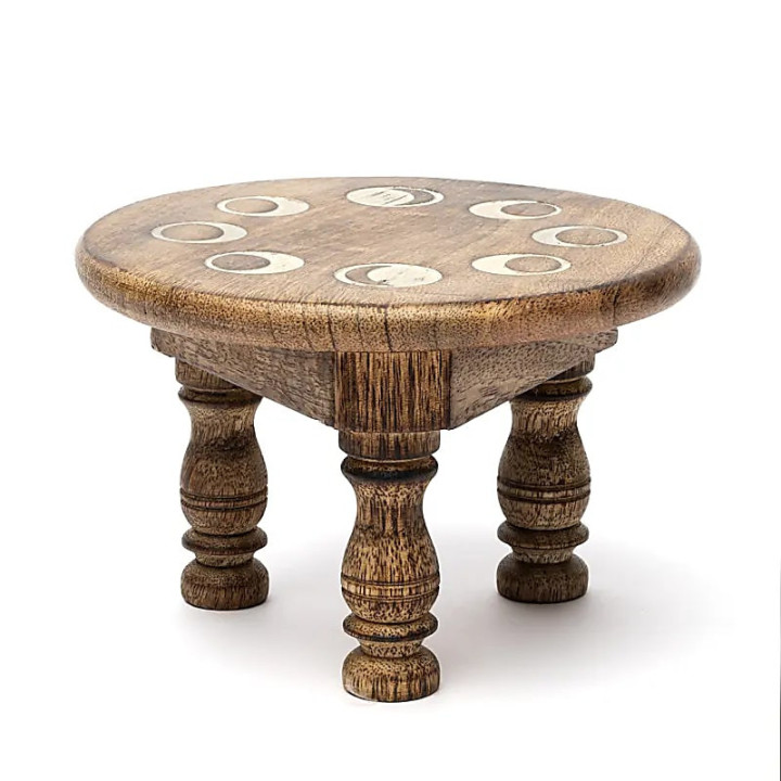 Petite table d’autel imprimé phases de la lune blanc | Pieralune