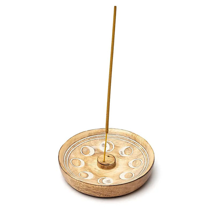 Brûleur d’encens phases de la lune bois de manguier | Pieralune