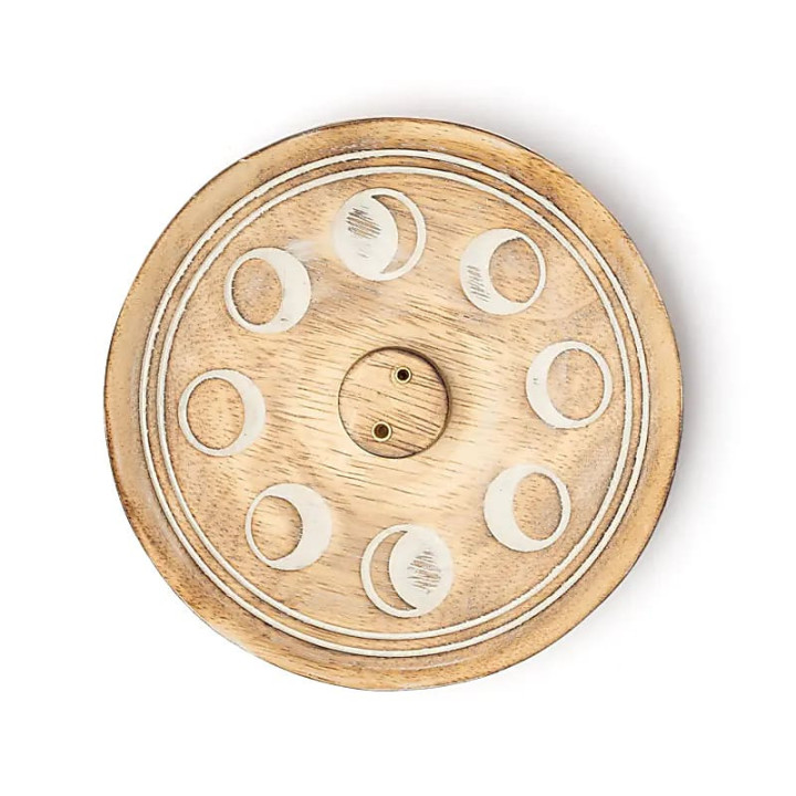 Brûleur d’encens phases de la lune bois de manguier | Pieralune