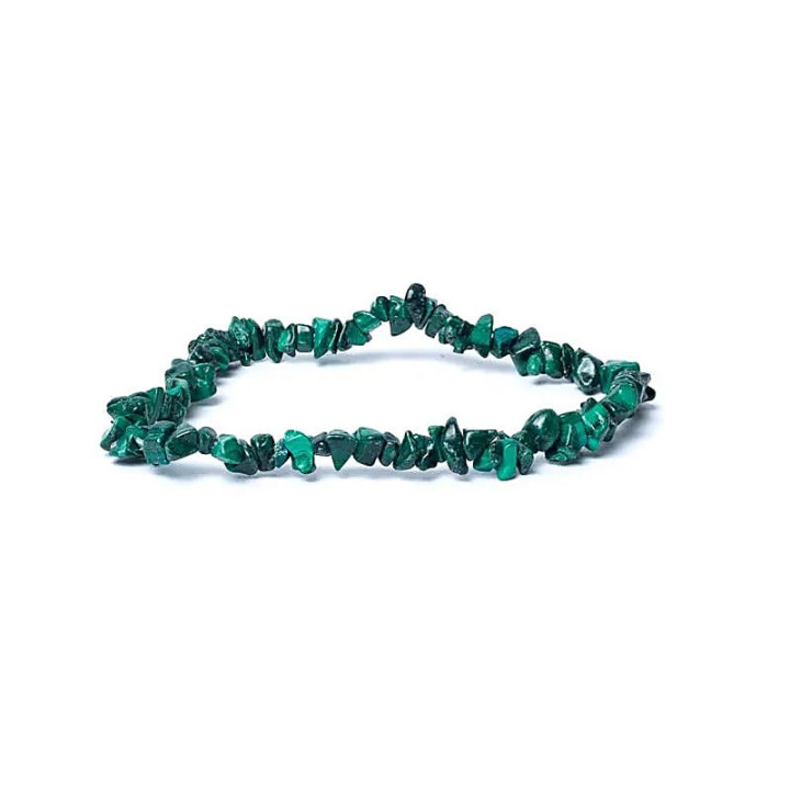 Bracelet élastique chips de malachite | Pieralune