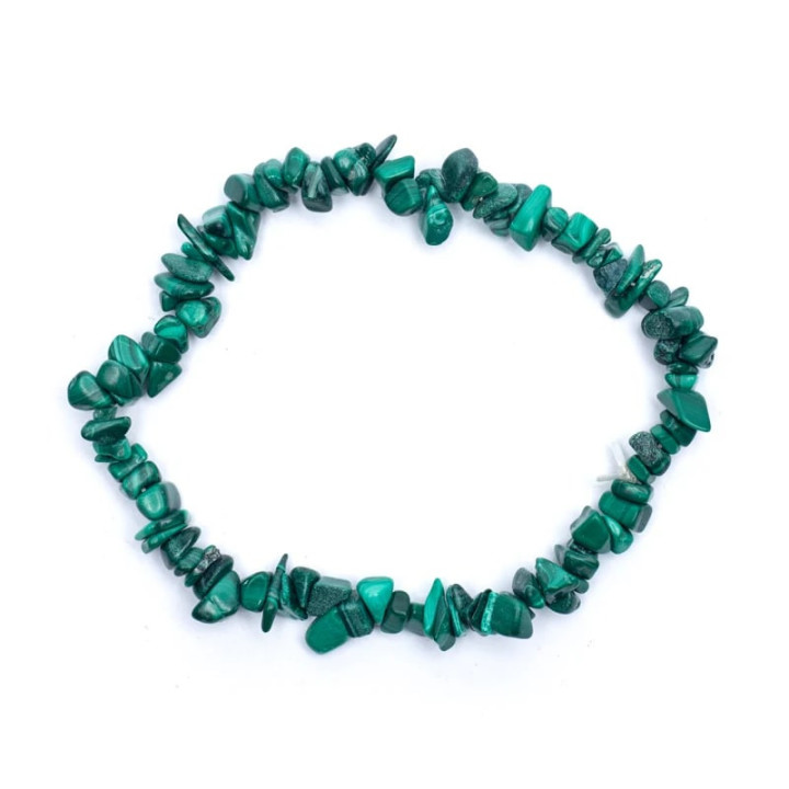 Bracelet élastique chips de malachite | Pieralune