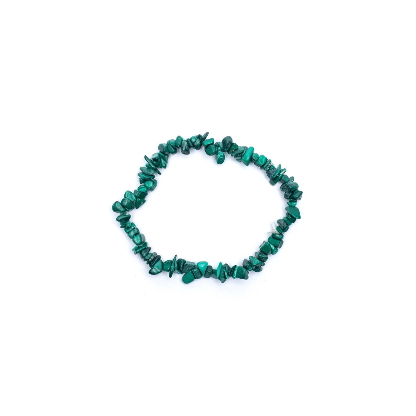 Bracelet élastique chips de malachite | Pieralune