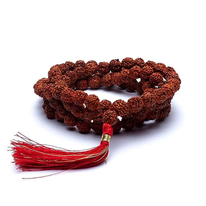 Mala Rudraksha 108 grains + floche rouge | Pieralune