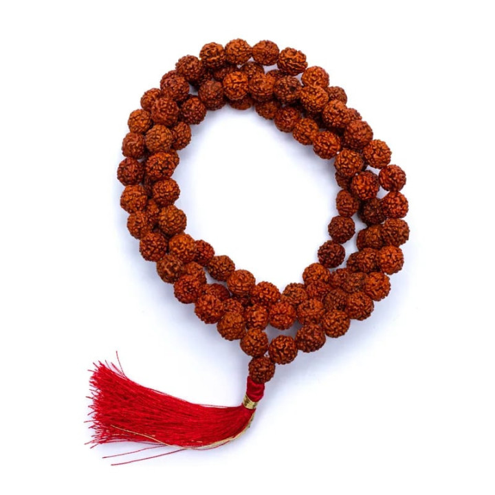 Mala Rudraksha 108 grains + floche rouge | Pieralune