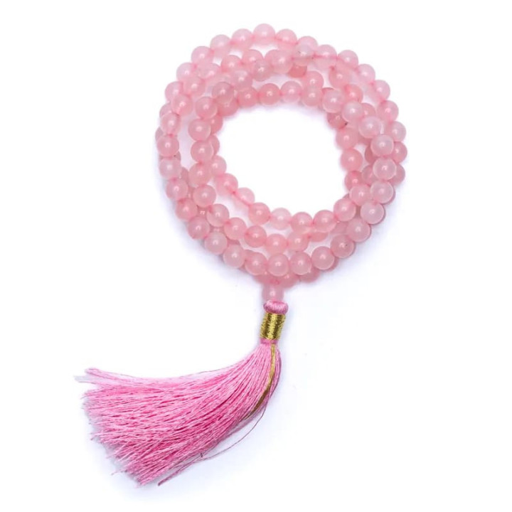 Mala quartz rose 108 perles qualité AA + sachet | Pieralune