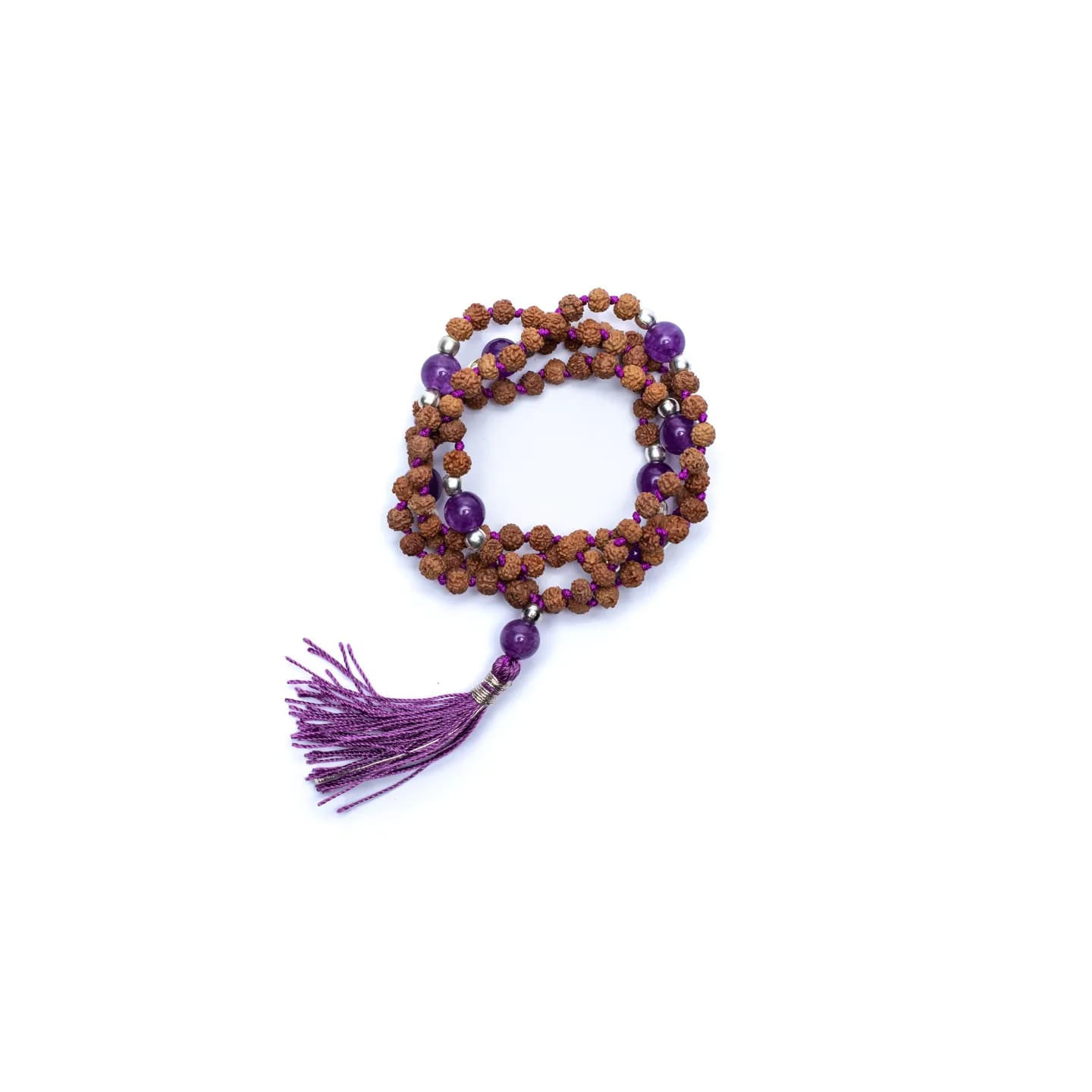 Mala Rudraksha et Améthyste gland violet | Pieralune
