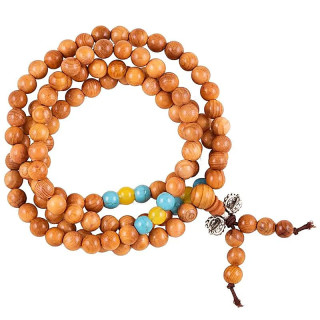 Mala bois élastique perles ornementales et dorje | Pieralune
