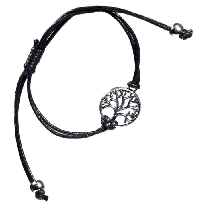 Bracelet Arbre de Vie noir ajustable | Pieralune