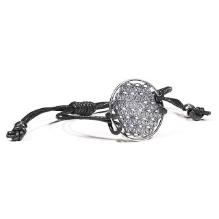 Bracelet Fleur de Vie noir ajustable | Pieralune