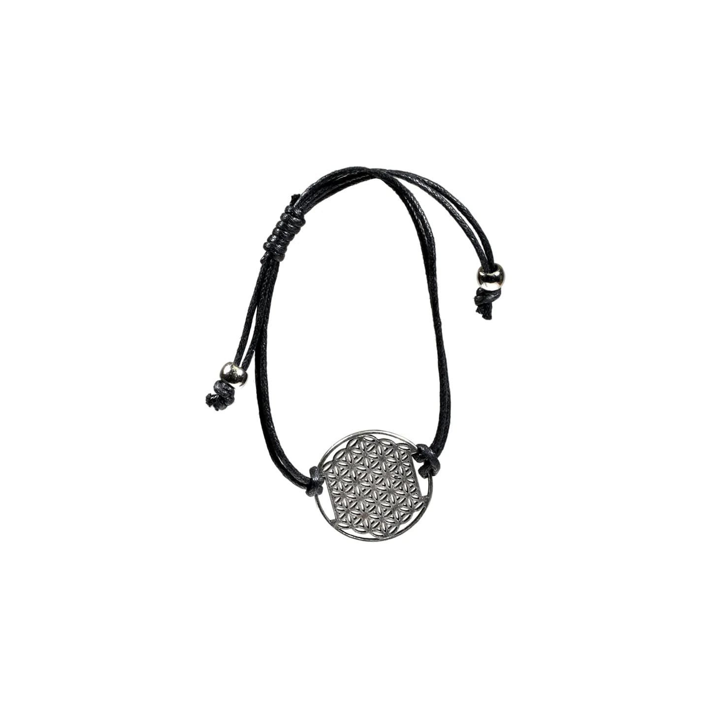 Bracelet Fleur de Vie noir ajustable | Pieralune