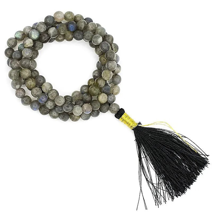 Mala Labradorite Qualité AA 108 perles + sac de brocart | Pieralune