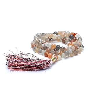 Mala pierre de Lune Qualité AA 108 perles + sac de brocart | Pieralune