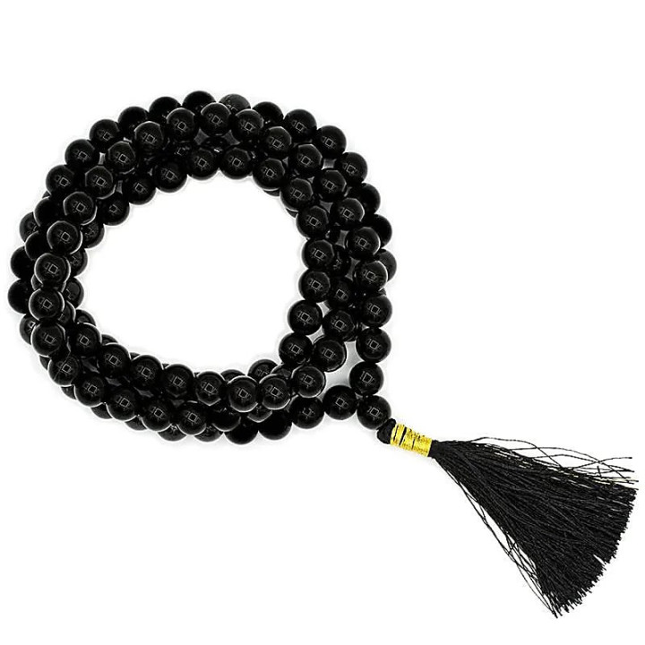 Mala Tourmaline noire qualité AA 108 perles sachet en b... | Pieralune