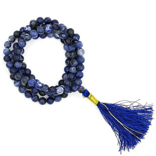 Mala Sodalite qualité AA 108 perles + sachet en brocart | Pieralune