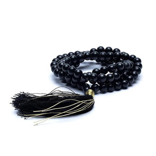 Mala Shungite qualité AA 108 perles + sachet en brocart | Pieralune