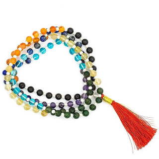 Mala 7 chakra qualité A 108 perles sachet brocart | Pieralune