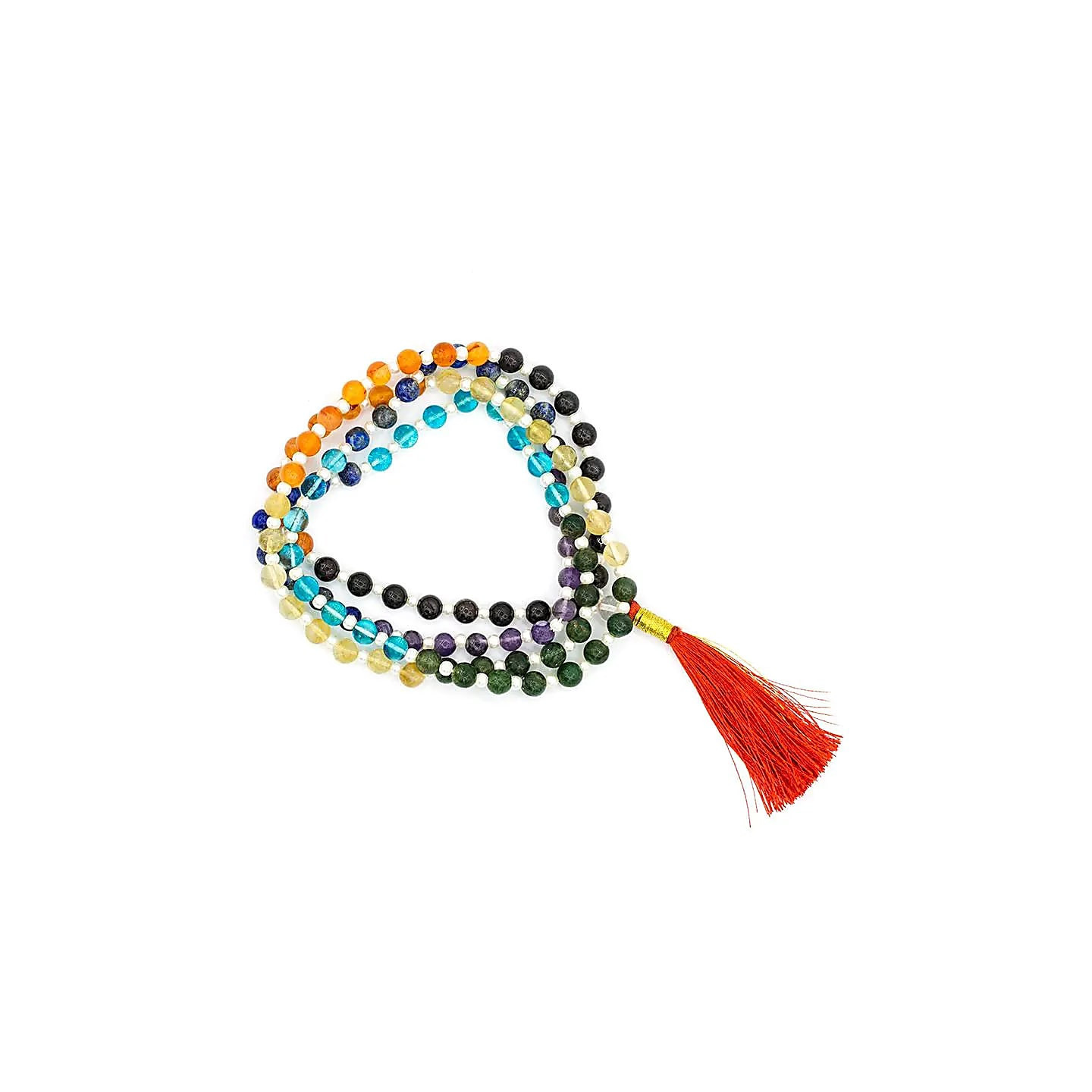Mala 7 chakra qualité A 108 perles sachet brocart | Pieralune