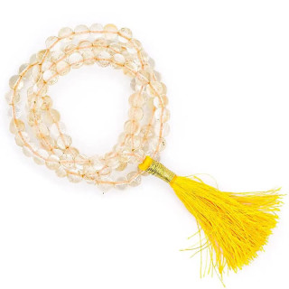 Mala Citrine qualité AA 108 perles + sachet en brocart | Pieralune