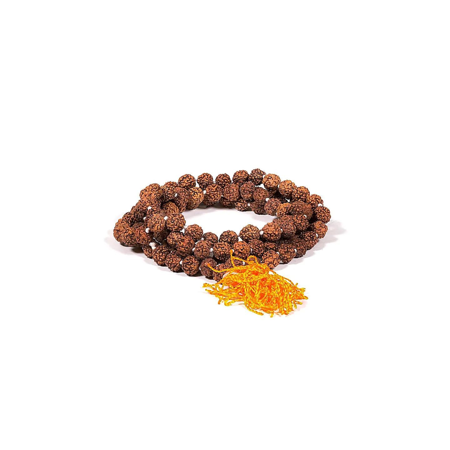 Mala Rudraksha 108 grains avec houpe orange | Pieralune