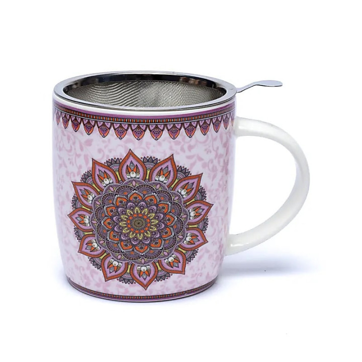Tasse à thé infuseur Mandala violet | Pieralune