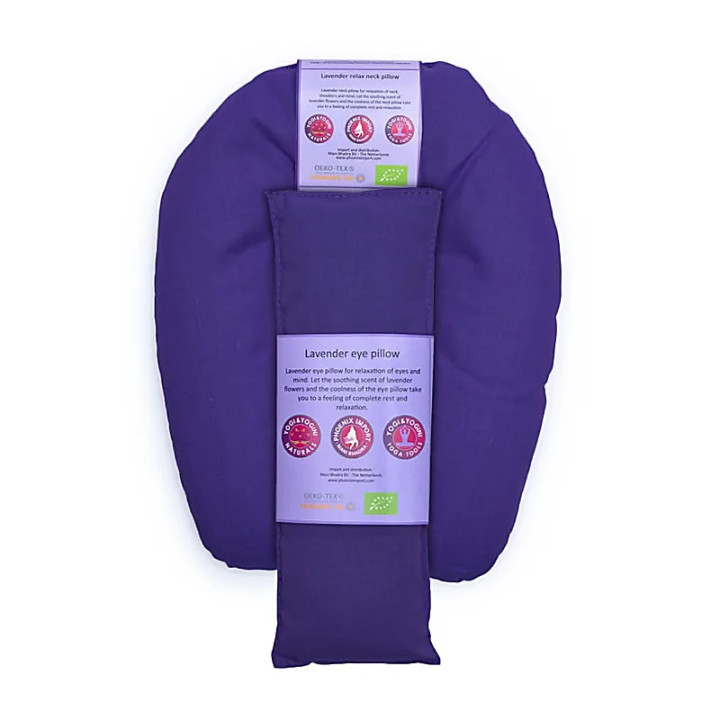 Coussins yeux & cou Lavande Bio violet foncé | Pieralune