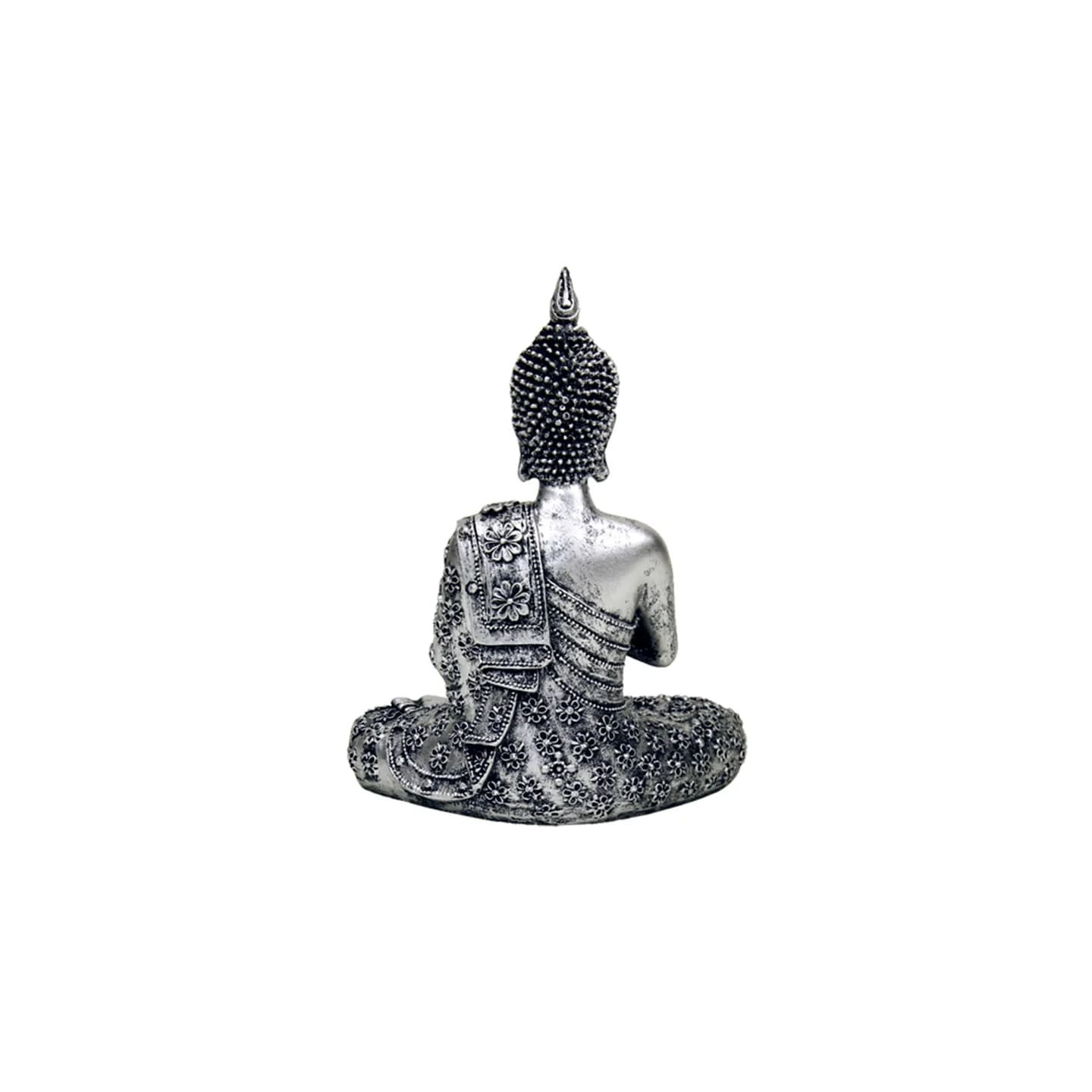 Bouddha avec bougeoir en argenté | Pieralune