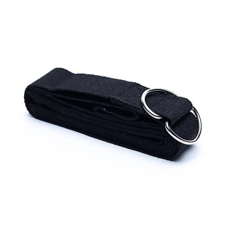 Sangle de yoga D-ring coton noir | Pieralune