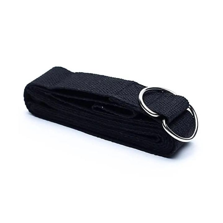 Sangle de yoga D-ring coton noir | Pieralune
