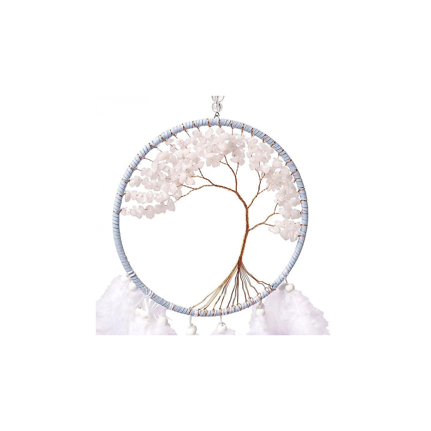 Capteur de rêves Arbre de Vie jade blanc | Pieralune