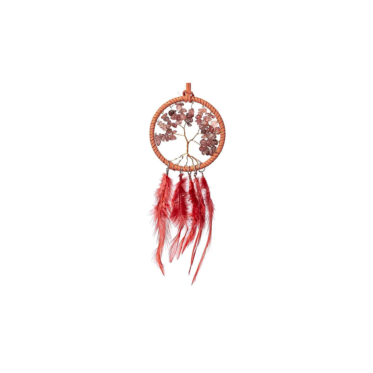 Capteur de rêves Arbre de Vie quartz fraise | Pieralune