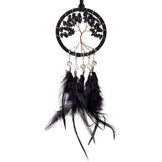 Capteur de rêves Arbre de Vie jaspe noir | Pieralune