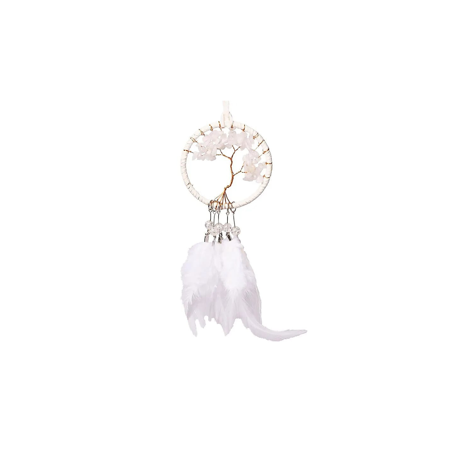 Capteur de rêves Arbre de Vie jaspe blanc | Pieralune