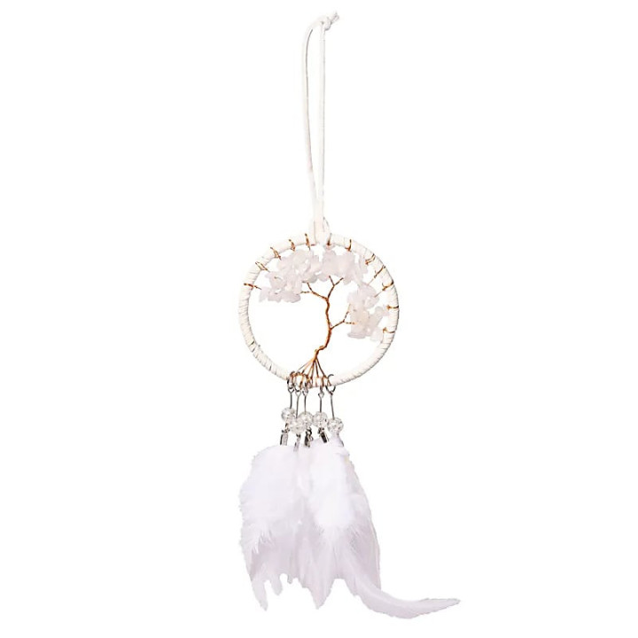 Capteur de rêves Arbre de Vie jaspe blanc | Pieralune